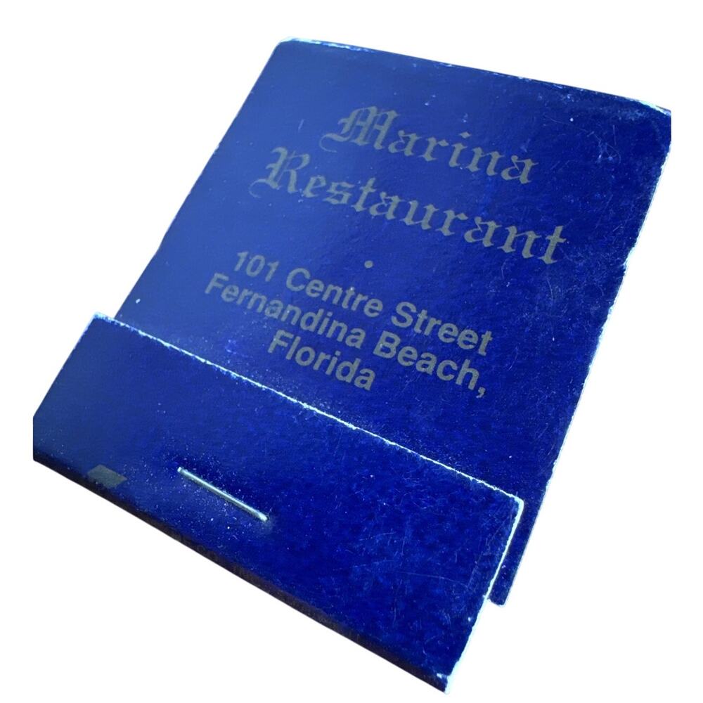 Fernandina Beach Matchbook Florida Marina Restaurant Seafood Vintage Unused FL